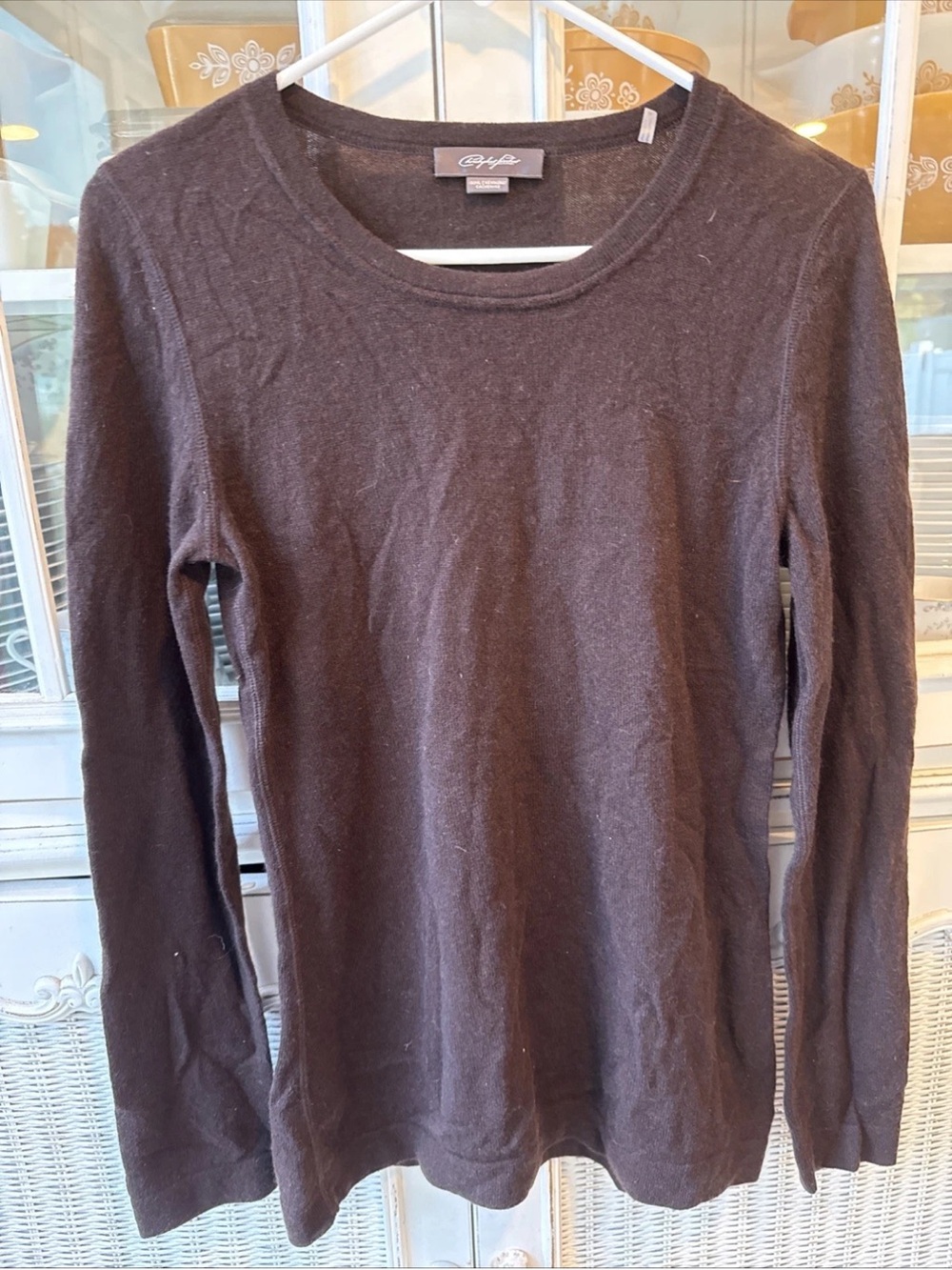 Christopher Fischer Women's Lightweight Cashmere Sweater M Brown